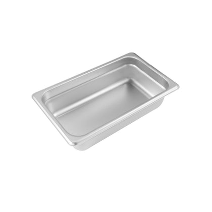 Stainless steel steam pan 1/4 size, 23-gauge with 2-1/2