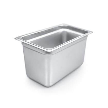 Stainless steel 1/4 size steam pan, 23-gauge with 6