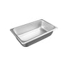 Steam pan stainless steel 1/4 size, 25 gauge, standard 2-1/2 inch depth, durable, lightweight, easy to clean, corrosion-resistant, for commercial kitchens, packed 72 each per case.