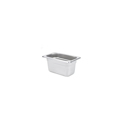 Durable 1/9 size steam pan with 24-gauge stainless steel and anti-jam design, 4