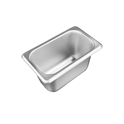 Durable 1/9 size steam pan made of 25-gauge stainless steel with 4