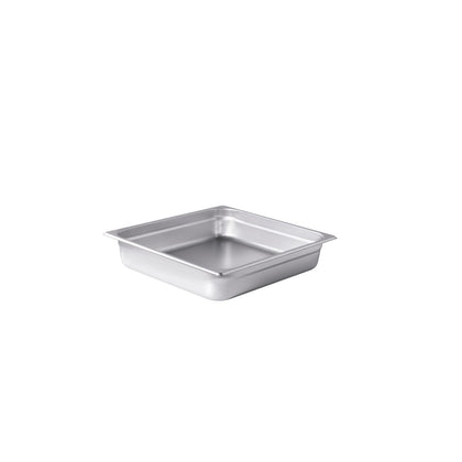 2/3 size stainless steel steam pan, 24-gauge with anti-jam design and 2-1/2