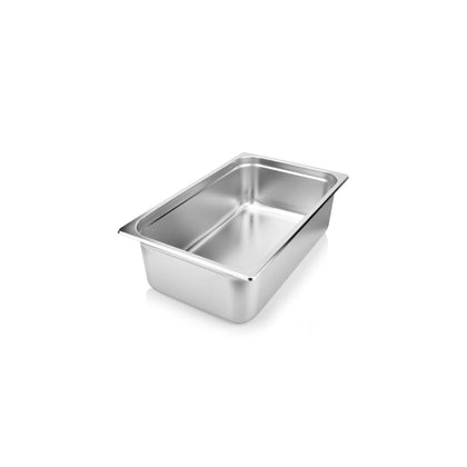 Full-size stainless steel steam pan, 24-gauge with anti-jam design and 6
