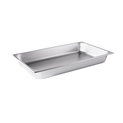 Full-size stainless steel steam pan, 25-gauge with standard 2-1/2