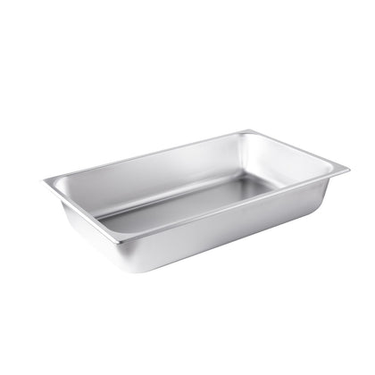 Full-size stainless steel steam pan, 25-gauge with standard 4