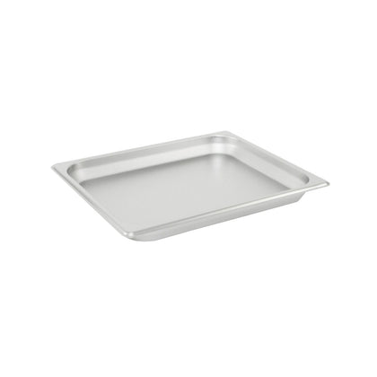 Half-size stainless steel steam pan, 22-gauge with 1-1/4