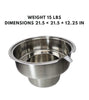 18-inch stainless steel stock pot with overflow feature, perfect for cooking large meals, soups, and stews on all stovetops. Durable and easy to clean.
