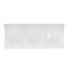 Modern 11.5-inch 3-section rectangular platter made of durable ceramic. Perfect for serving appetizers, dips, and sides. Microwave and dishwasher safe with a scratch-resistant glazed finish.