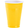 12oz disposable plastic cups in red, white, blue, black, gold, silver, yellow, orange, pink, light blue, and hot pink. Durable for hot or cold drinks, perfect for events with easy cleanup and vibrant style.

