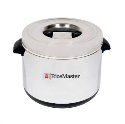 18-quart stainless steel sushi rice container, perfect for large batches of rice, offering durability and easy storage.



