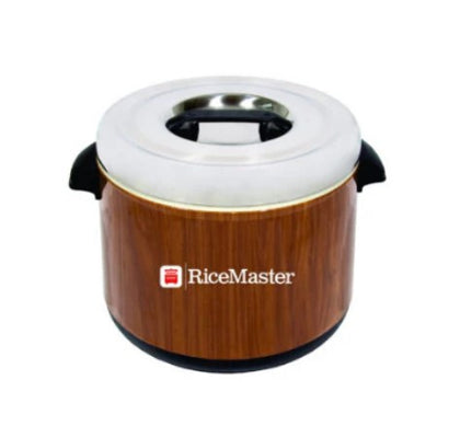 18-quart sushi rice container with a woodgrain design, offering stylish and durable storage for large batches of rice.



