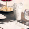 Elegant 12oz Swirls & Pearls Hot/Cold Cups for stylish party drinks. Durable, disposable, perfect for weddings, events, and more. Disposable elegance for hot and cold beverages.