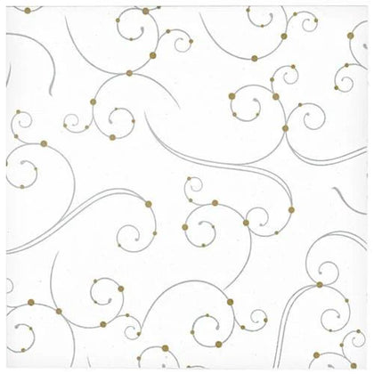 Swirls & Pearls Lunch Napkins, elegant disposable napkins featuring a swirl and pearl design. Perfect for weddings, parties, and events, offering style and practicality to elevate your table setting.