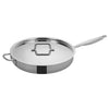 TGET-2 to 7, 2-7.5qt Triply S/S Saute Pans w/ Cover & Helper Hdl