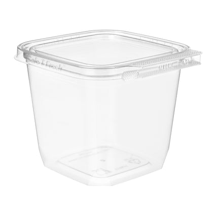 24oz tamper-resistant clear plastic meal prep container square,