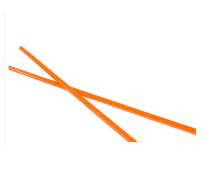 A pack of 10 tangerine plastic chopsticks, bright and durable for everyday use.



