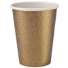 Textures 9oz Gold Cups with a sleek and stylish gold design. Perfect for weddings, parties, or celebrations. Durable, disposable cups for hot and cold beverages, combining elegance with convenience.