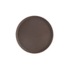 Durable 14-inch round tray in brown super plastic, lightweight, crack-resistant, easy to clean, ideal for restaurants, catering, and commercial kitchens, packed 12 each per case.