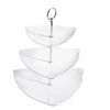 Triangular 3-tier serving tray 11 3/4” for desserts, appetizers, and events. Modern, durable, and space-saving, perfect for buffets, weddings, and stylish table presentations.