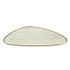 Triangular Plate Desert Beige 13.125 inch with modern angular design and neutral beige color. Chip-resistant, perfect for elegant dining and serving large platters or entrees with a stylish look.