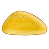 Triangular Plate Sunflower 13.125 inch in radiant sunflower yellow with chip-resistant surface and triangular shape. Stackable and perfect for serving entrées, appetizers, or shared dishes.