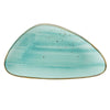 Triangular Plate Turquoise 13.125 inch with vibrant turquoise finish and sleek triangular design. Durable, stackable, and ideal for modern serving of entrées, appetizers, or artistic plates.