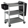 UC-2415G to 3019K, 3-Tier Gray & Black Plastic Utility Cart