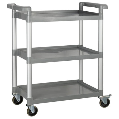 UC-2415G to 3019K, 3-Tier Gray & Black Plastic Utility Cart