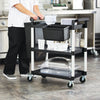 UC-2415G to 3019K, 3-Tier Gray & Black Plastic Utility Cart