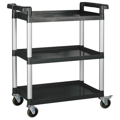 UC-2415G to 3019K, 3-Tier Gray & Black Plastic Utility Cart