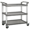 UC-2415G to 3019K, 3-Tier Gray & Black Plastic Utility Cart