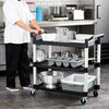 UC-2415G to 3019K, 3-Tier Gray & Black Plastic Utility Cart