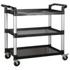 UC-2415G to 3019K, 3-Tier Gray & Black Plastic Utility Cart