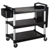 UC-2415G to 3019K, 3-Tier Gray & Black Plastic Utility Cart