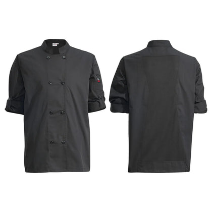 UNF-12K3XL to 12WXXL, S-3XL Black/White Ventilated Chef Jacket