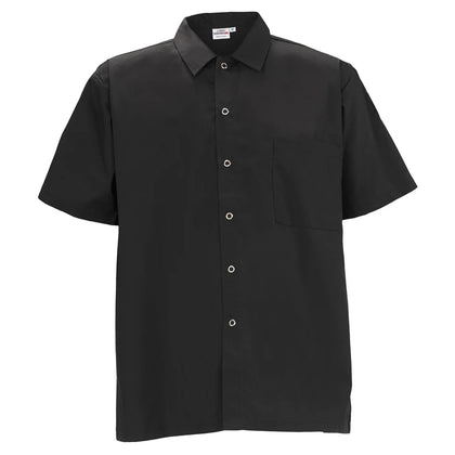 UNF-1K3XL - 1WXXL, S-4XL Black/White Short Sleeve Cook Shirt, EA