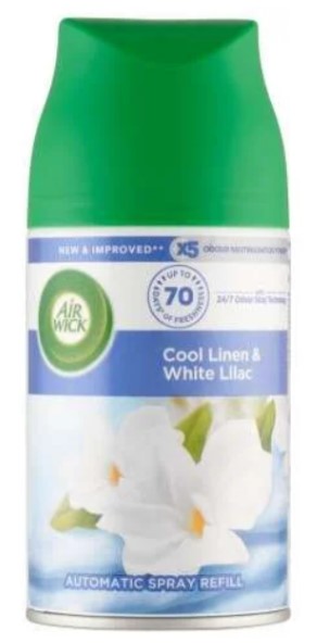 Air Wick Ultra Refill 250ml for Automatic Spray, Cool Linen & White Lilac Scent
