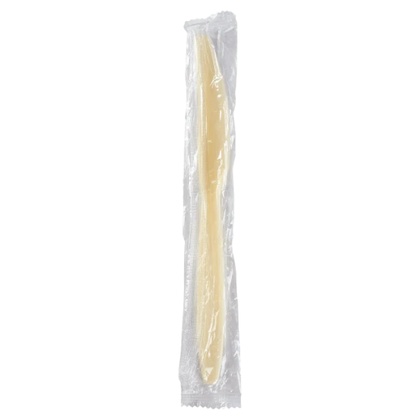 Beige Bio Based Heavy Weight Individually Wrapped Disposable Knives