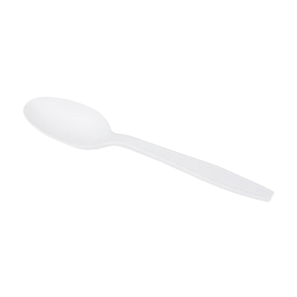 Natural Beige CPLA Medium Weight Disposable Soup Spoons For Dining & Catering