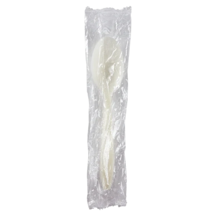 Beige Bio Based Heavy Weight Individually Wrapped Teaspoons