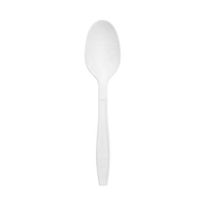 Natural Beige CPLA Medium Weight Disposable Soup Spoons For Dining & Catering