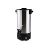 Durable urn coffee maker with 40-cup (6L) capacity, automatic temperature control, drip-free spigot, and cool-touch handles for commercial use in catering and office service.