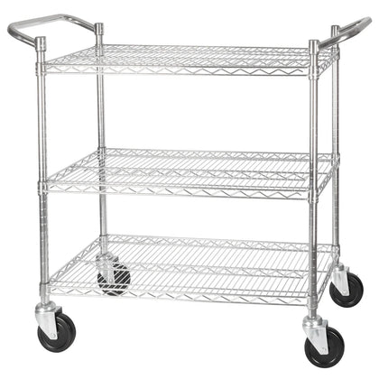 VCCD-1836B/2448B, 3-Tier Chrome Shelving Cart, W/ Brake