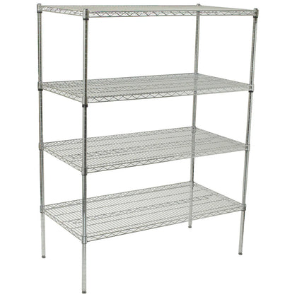 VCS-1836 to 2448, 4-Tier Chrome Wire Shelving Set, NSF