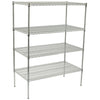 VCS-1836 to 2448, 4-Tier Chrome Wire Shelving Set, NSF