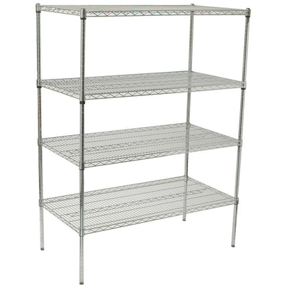 VCS-1836 to 2448, 4-Tier Chrome Wire Shelving Set, NSF