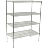VCS-1836 to 2448, 4-Tier Chrome Wire Shelving Set, NSF