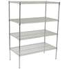 VCS-1836 to 2448, 4-Tier Chrome Wire Shelving Set, NSF