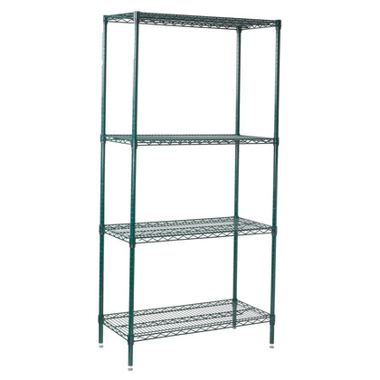 VEXS-1836 to 2448, 4-Tier Epoxy Coated Wire Shelving Set