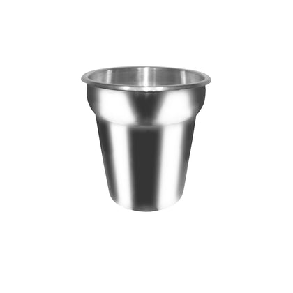 Vegetable Inset Pot Stainless Steel 4Qt with satin finish, reinforced rim, even heat, corrosion-resistant and durable; fits steam tables, not a set. (Packed By: 36 Each Per Case)